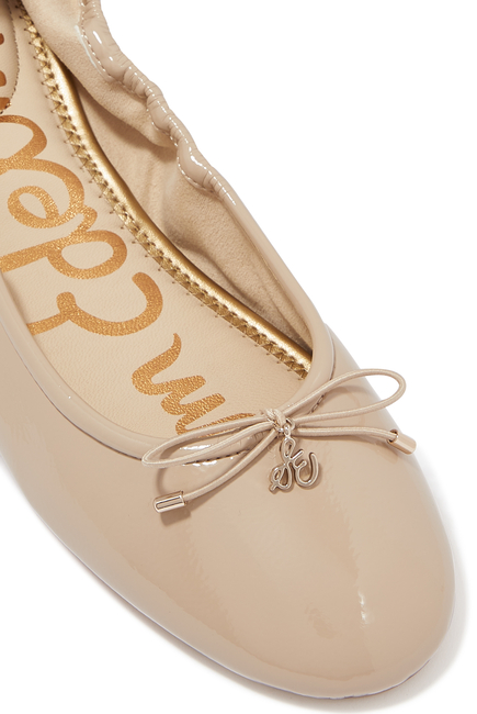 Felicia Patent Leather Ballerina Bow Flats